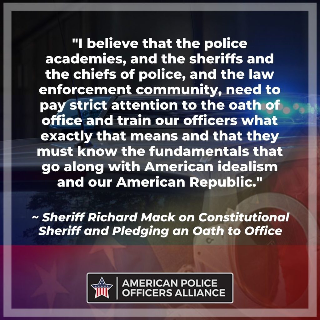 The Constitutional Sheriff and Pledging an Oath to Office